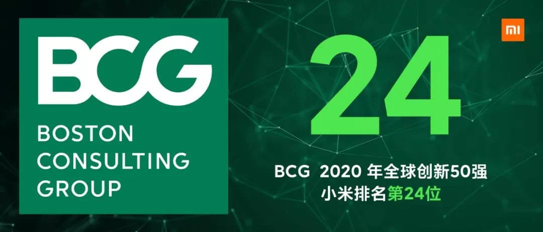 BCG 2020年全球創新50強 小米入選 BCG 2020年全球創新50強 小米入選